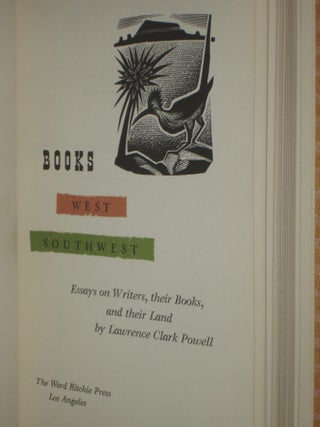 Books West Southwest, Essays on Writers, Their Books, and Their Land