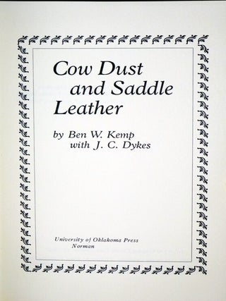 Cow Dust and Saddle Leather