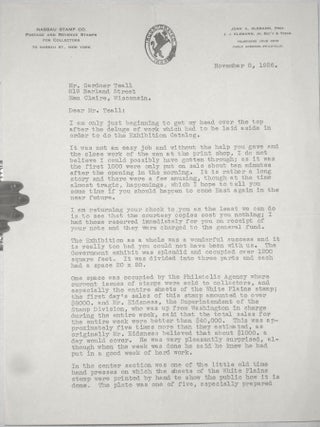 Item #010898 A Rare 3 Page TLS Letter from John A. Klemann, the Organizer of the International...