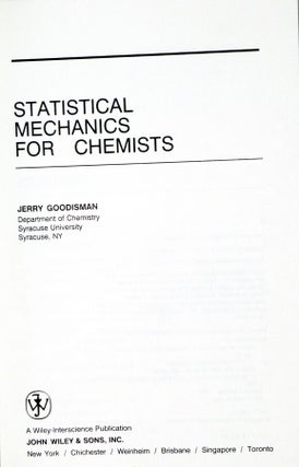 Statistical Mechanics for Chemists