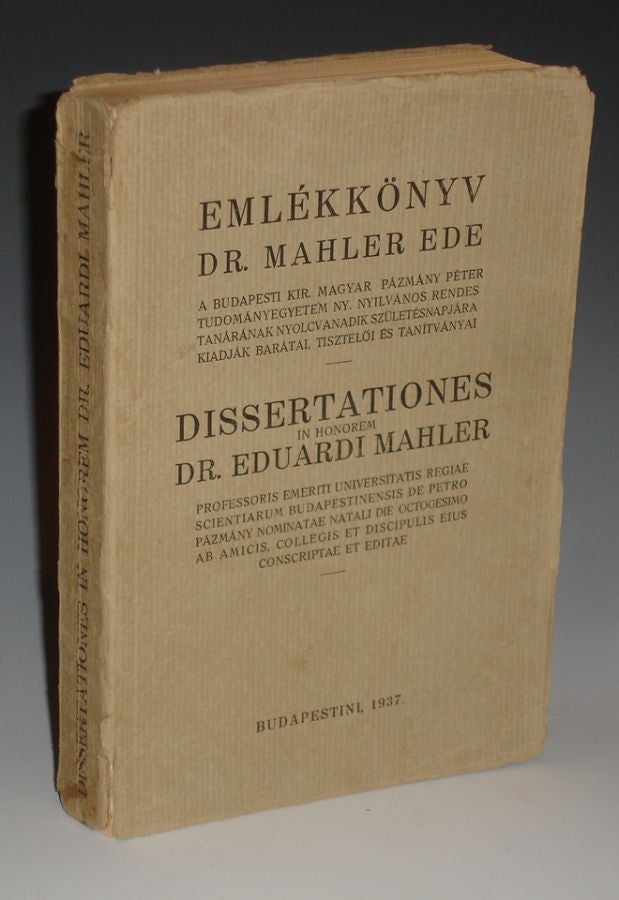 Item #013533 Emlekkonyv Dr. Mahler Ede. Eduard Mahler, Adolf Wertheimer.