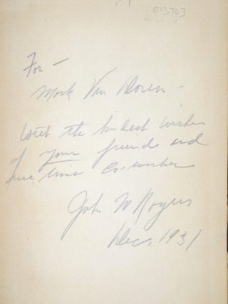 Finding Literature on the Texas Plains, with a Representative Bibliography of Books on the Southwest By J. Frank Dobie (Mark Van Doren's copy)