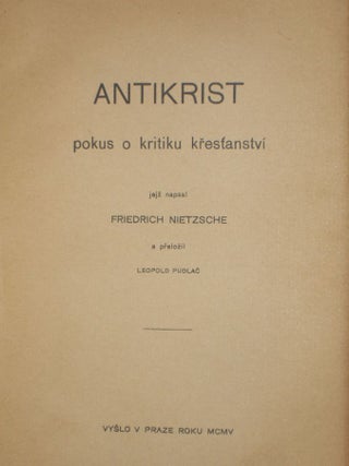 Antikrist: Pokus o Kritiku Krestanstvi