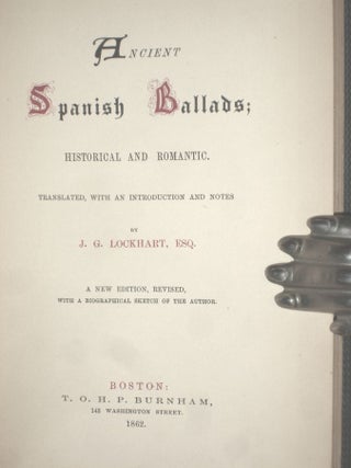 ANCIENT SPANISH BALLADS; Historical and Romantic