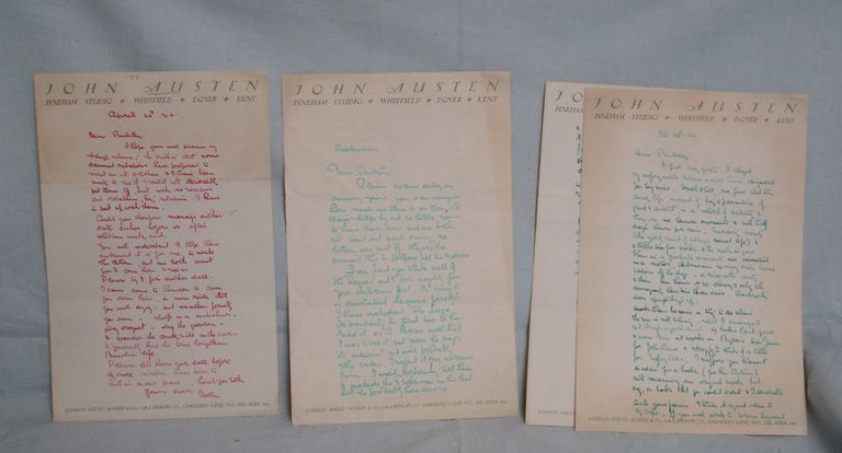 Item #016632 3 Autograph letters to Francis Bickley on four Pages (September 1925?- April 1926). John Austen.