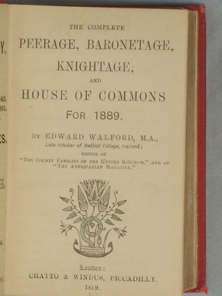 The Complete Peerage, Baronetage, Knightage an House of Commons for 1889.