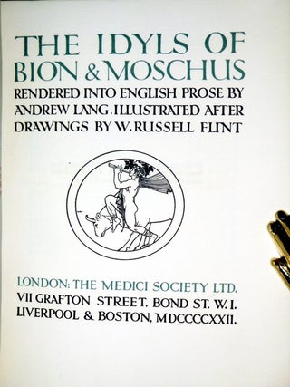 The Idyls of Theocritus and the Idyls of Bion & Moschus
