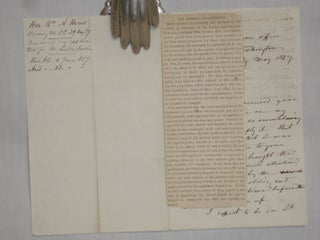 2 Page Autographed Signed Letter from W.A. Harris to Thomas Caute Reynolds, May 1857, Regarding an Appointment to Lisbon