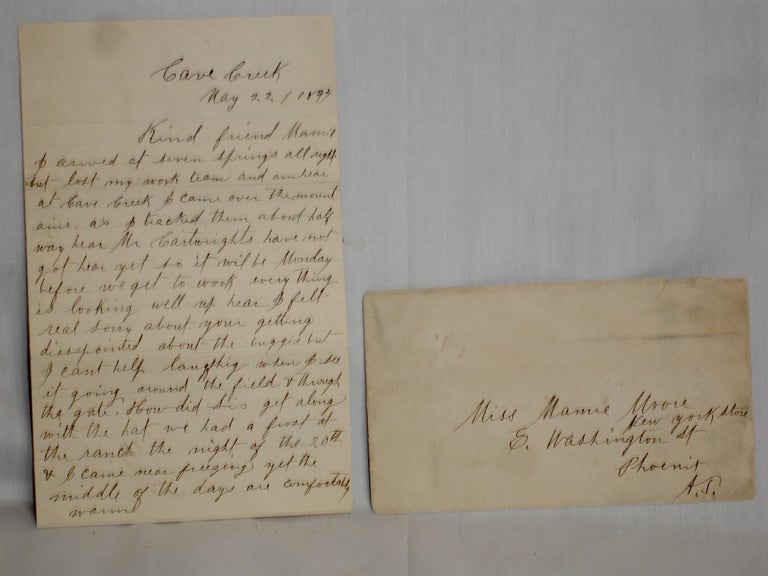 Item #018190 (Early Cave Creek Arizona Letter) 2ALS. J. L. Gant.