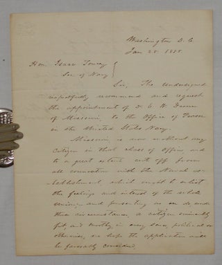 Item #018246 Letter to Secretary of the Navy to Appoint Dr. Dunn as Fleet Paymaster at the...
