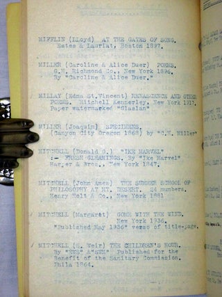 First Books, American Authors, Typed Bibliography
