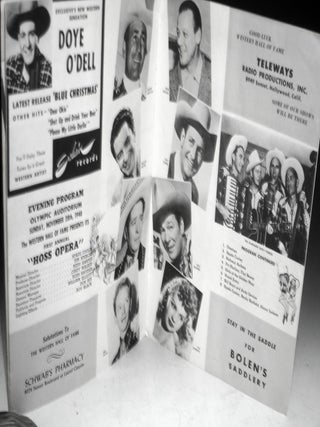 Western Hall of Fame Presents Its First Annual "Hoss Opera" Olympic Auditorium, November 28th, 1948, Souvenir Program