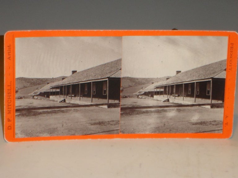 Item #018836 (Arizona Territory, Fort Whipple) Stereographic Card, Company Quarters, Circa 1877 and 1885 Territorial Postmark.