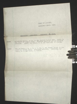 Hamilton County Court of Appeals Daybook, February 11, 1918-February 5, 1919
