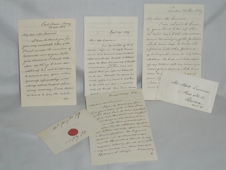 Item #019236 Manuscript Letters Signed. Joshua Bates, Mrs. Katherine Lawrence.