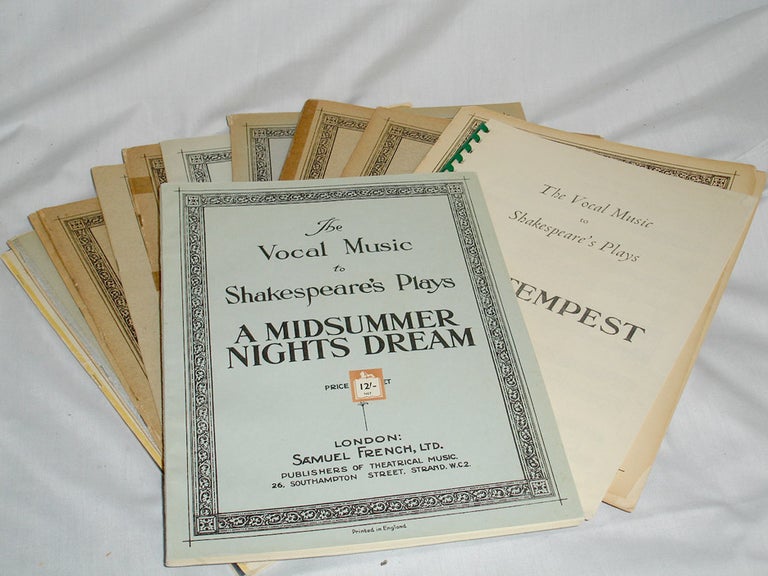 Item #019303 The Vocal Music To Shakespeare's Plays. William Shakespeare.