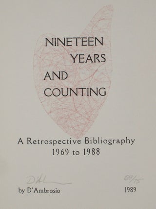 Item #019420 Nineteen Years and Counting, a Retrospective Bibliography 1969 to 1998. D'Ambrosio