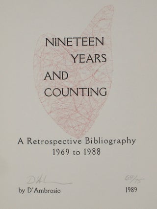 Item #019420 Nineteen Years and Counting, a Retrospective Bibliography 1969 to 1998. D'Ambrosio