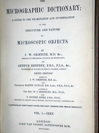 The Micrographic Dictionary; a Guide to the Examination and Investigation of the Structure and Nature of Microscopic Objects