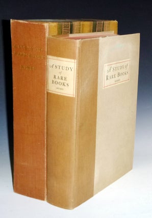 Item #022266 A Study of Rare Books with Special Reference to Colophons, Press Devices and Title...