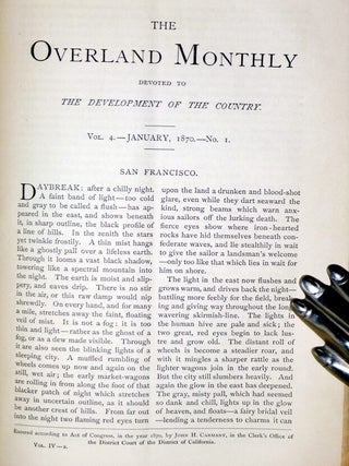 The Overland Monthy Devoted to the Development of the Country