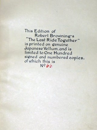 The Last Ride Together (bound By Harcourt Bindery)