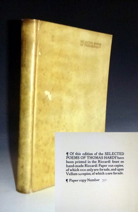 Item #022804 Selected Poems of Thomas Hardy with Portrait and Page Design Engraved on Wood By...