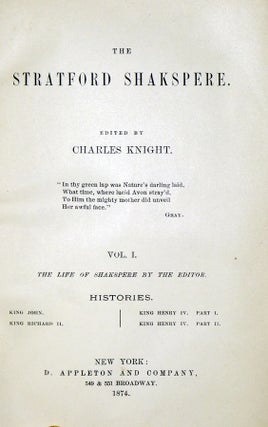 The Stratford Shakespeare; Comedies, Histories and Tragedies