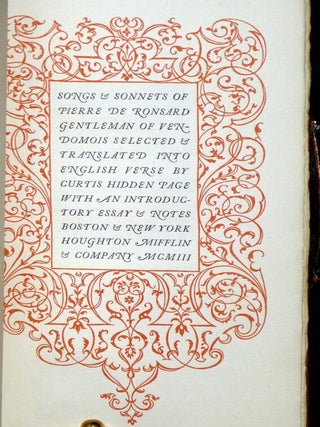 Songs and Sonnets of Pierre De Ronsard