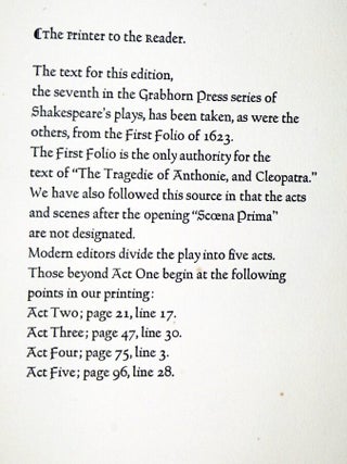 The Tragedie of Anthonie, and Cleopatra