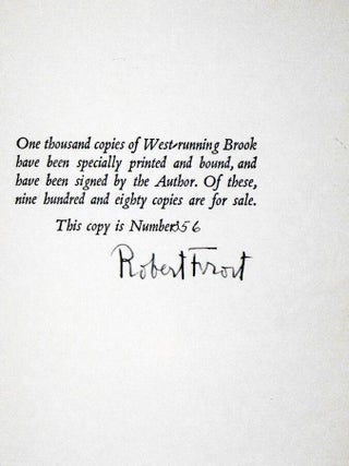 West-Running Brook (signed and Inscribed by the author)