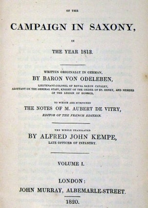A Circumstantial Narrative of the Campaign in Saxony, in the Year 1813