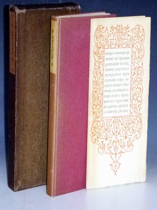 Item #023257 Songs and Sonnets of Pierre De Ronsard, Gentleman of V. Pierre De Ronsard