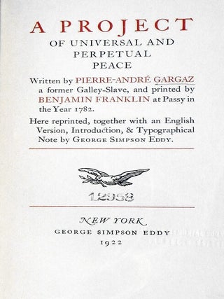 A Project of Universal and Perpetual Peace