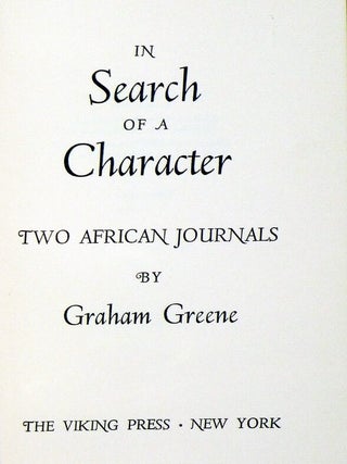 In Search of a Character, Two African Journals
