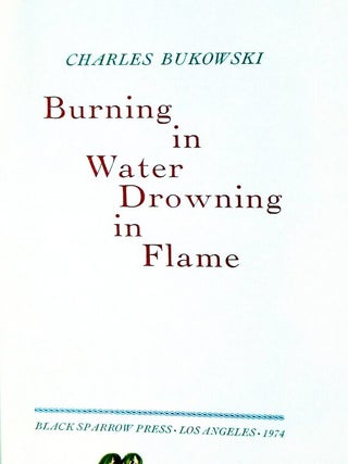 Burning in Water Drowning in Flame, Selected Poems 1955-1973