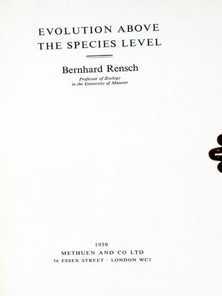 Evolution Above the Species Level (signed by Francis Crick)