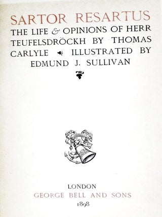 Sartor Resartus, the Life and Opinion of Herr Teufelsdrockh