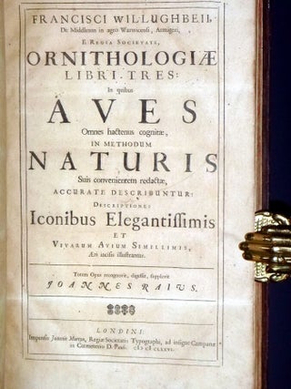 Ornithologiae Libri Tres:In Quibus Aves Ombnes Hactenus Cognitae, in Methodum Naturis Suis Convenientem Redactae, Accurate Describunture: Descriptiones Iconibus Elegantiffimis et Vivarum Avium Sinillimis, Aeri Insifis Illuftranture