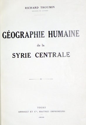 Geographie Humaine De La Syrie Centrale