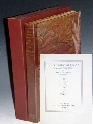 Item #024033 The Testament of Beauty, a Poem in Four Books. Robert Bridges