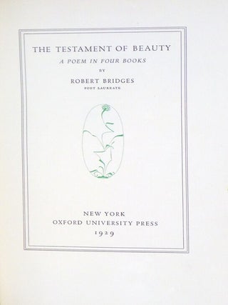 The Testament of Beauty, a Poem in Four Books