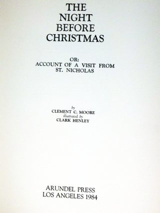 The Night Before Christmas, Or: Account of a Visit from St. Nichols