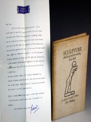 Item #024137 Sculpture, an Essay on Stone-Cutting with a Preface About God. Eric Gill