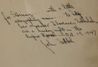 The Marshall Fields; A Study in Wealth (Inscribed with Memories of Tallulah Bankhead and Florence)