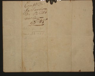 (Louisiana Territory, St. Genevieve, January 3, 1802, Funeral Bills Manuscript Page for Colet Merlies