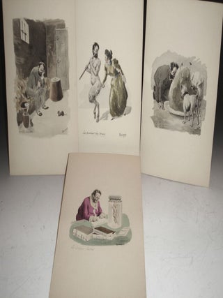 Item #025284 L'Oeuvre De Zola; 16 Simili Aquerelles. H. Lebourgeois, Emile Zola