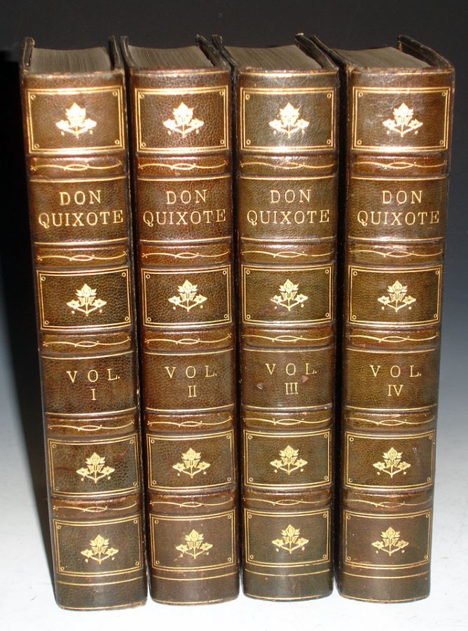 Item #025557 The History of the Ingenious Gentleman of La Mancha, (4 Volumes, Richly Bound By Bayntun). Miguel De Cervantes, P. A. Motteux.