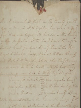 Republic of Texas, 6 Page Legal Document, March 24, 1845, Presided Over By Royall Tyler Wheeler (1810-1864)