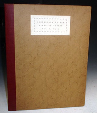 Item #025935 On the Dimensions of the Rings of Saturn. Main Rev, obert